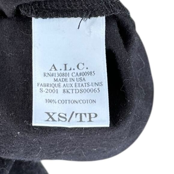 ALC Candice Black 3/4 Sleeve Puff Shoulder Mini Bodycon Dress Women's Size XS - Picture 5 of 7